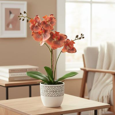 Künstliche Phalaenopsis-Orchidee orange - 41 cm