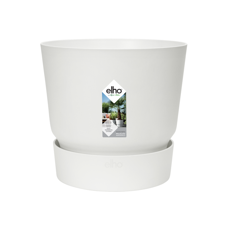 Elho Greenville Topf Rund Weiß D14xH13 cm - Moderner Design-Blumentopf