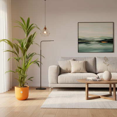 Kentia-Palme mit gelbem elho Topf, 160 cm – Tropenflair für Ihr Zuhause