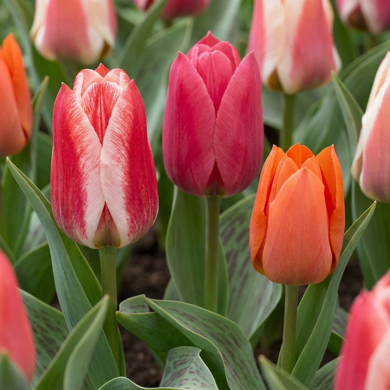 120x Greigii Tulpen Mix - Farbenfroher Frühling, Zwiebelgröße 11/12