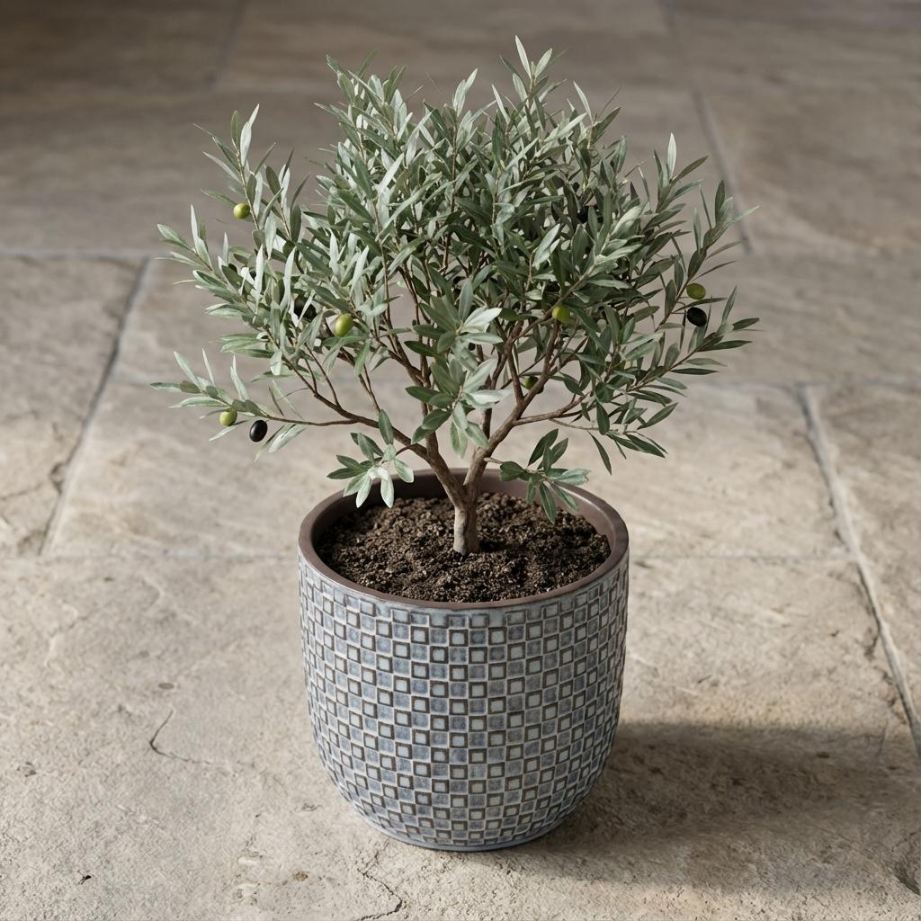 Mini pot relief blauw D7