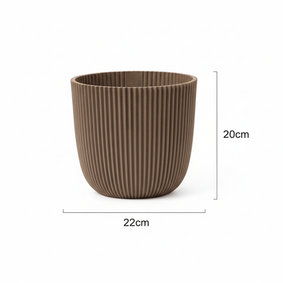 Capi Pot Nature Groove Warm Taupe D22 cm – Sustainable & Stylish