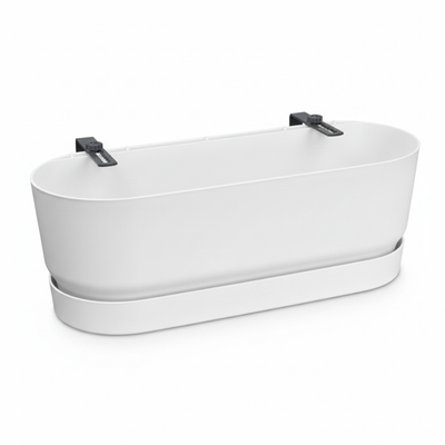 Elho Pot Greenville Easy Balcony D25 cm - White for Balcony & Terrace