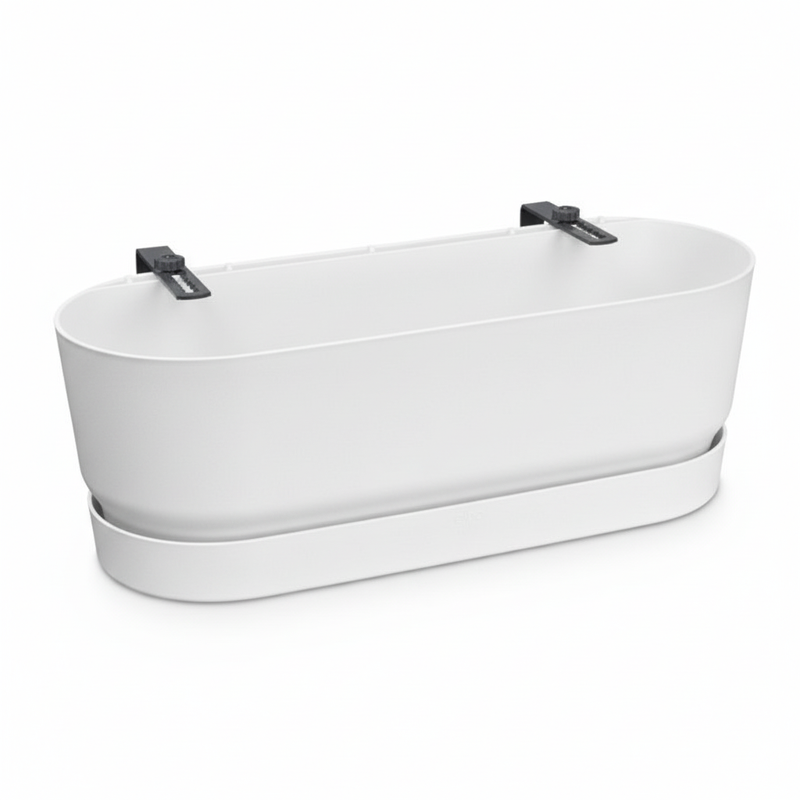 Elho Topf Greenville Easy Balcony D25 cm - Weiß für Balkon & Terrasse