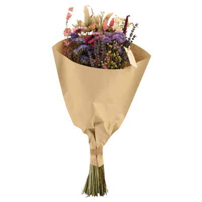 Trockenblumen Feldblumenstrauß Rosa - 20cm Durchmesser, 50cm Höhe