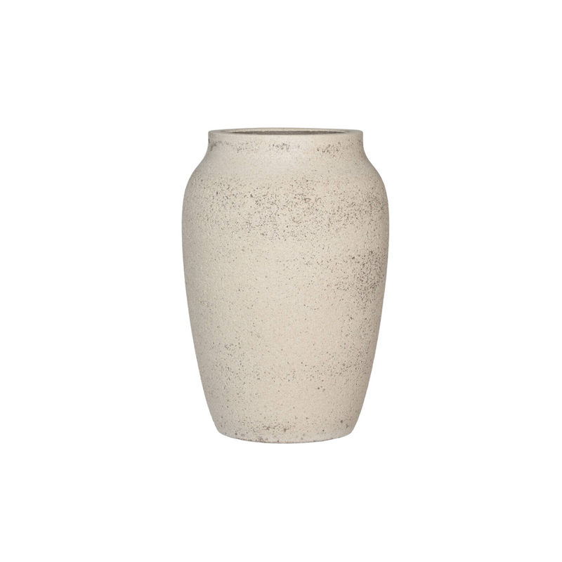 Großer runder Pflanztopf Chalk White D51 H74 Mattweiß