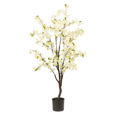 Künstliche Kirschblüte Prunus weiß, 135 cm