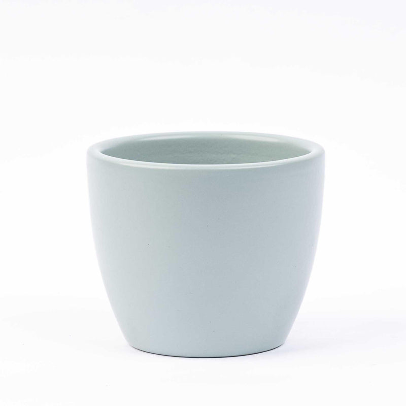 Runder Keramik Blumentopf Matt Mintgrün 7,5 cm – Stilvoll & Vielseitig