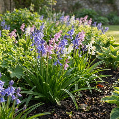 40x Spanische Hasenglöckchen Mix (Hyacinthoides Hispanica) - Verwilderungszwiebeln