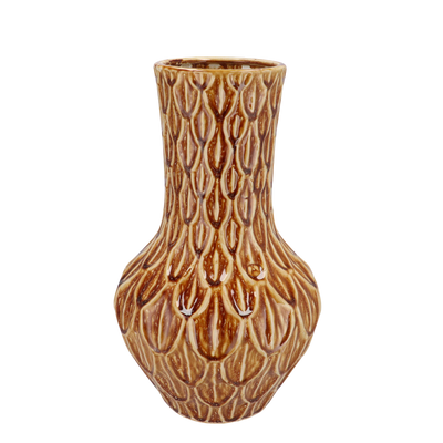 Ceramic Vase Stone M - Boa Brown - Elegant Eye-Catcher for Your Home