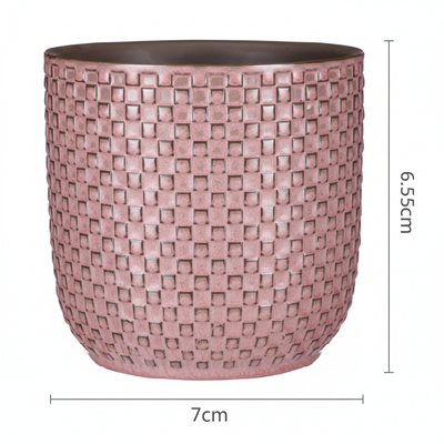 Mini Pot Embossed Pink D7: Charming design for your plants