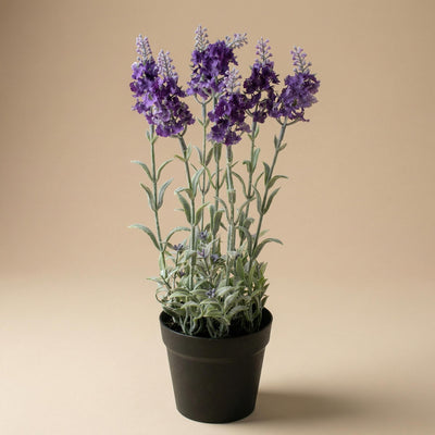 Künstlicher Lavendel im Topf, violett, 28 cm