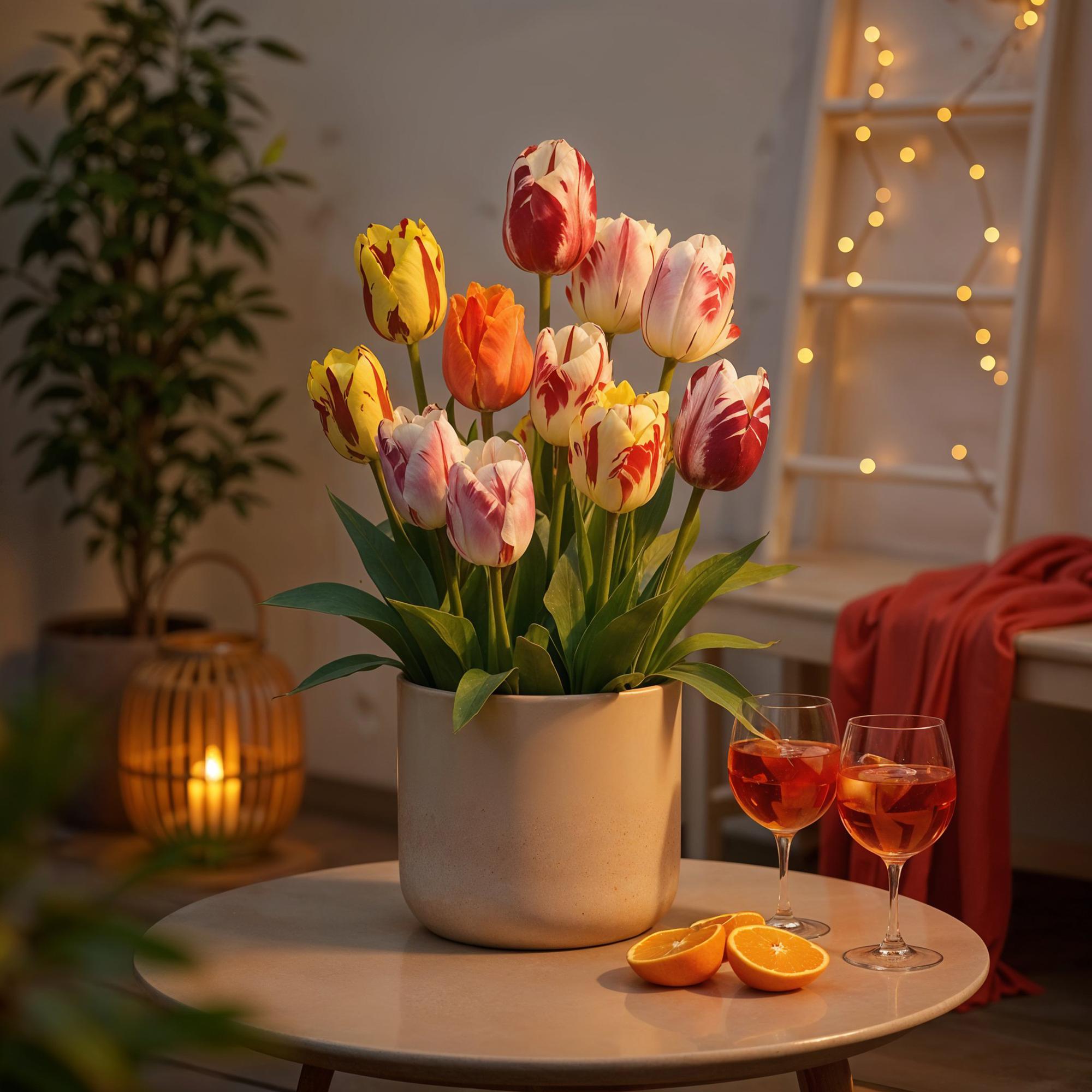 GreenboutiQ - Blumenzwiebeln - Tulp Flaming Beauty Mix - Bulbs Hardy Perennial - Verschiedene Farben - 15 Stück - Zwiebelgröße 11/12 - XXL Pack