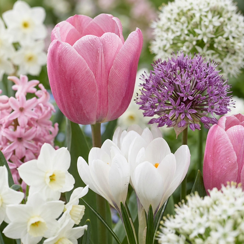 500x Frühlingszwiebel 'Garden Pink' - Blütezeit März-April, Zwiebelgröße 10/12