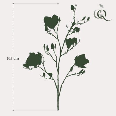 Kunstmagnolienzweige Creme, 105 cm, 4er Set für stilvolle Deko