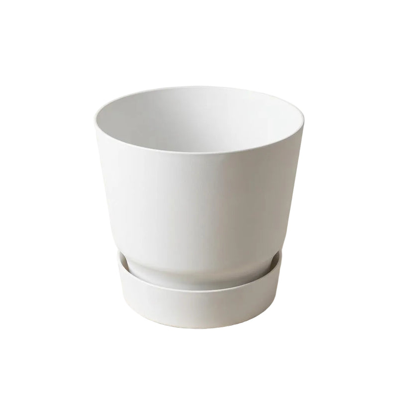 Elho Greenville runder Blumentopf, 30 cm, weiß, für Drinnen & Draußen