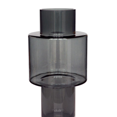 Vase Juba M - Glas, H40 cm, Grau