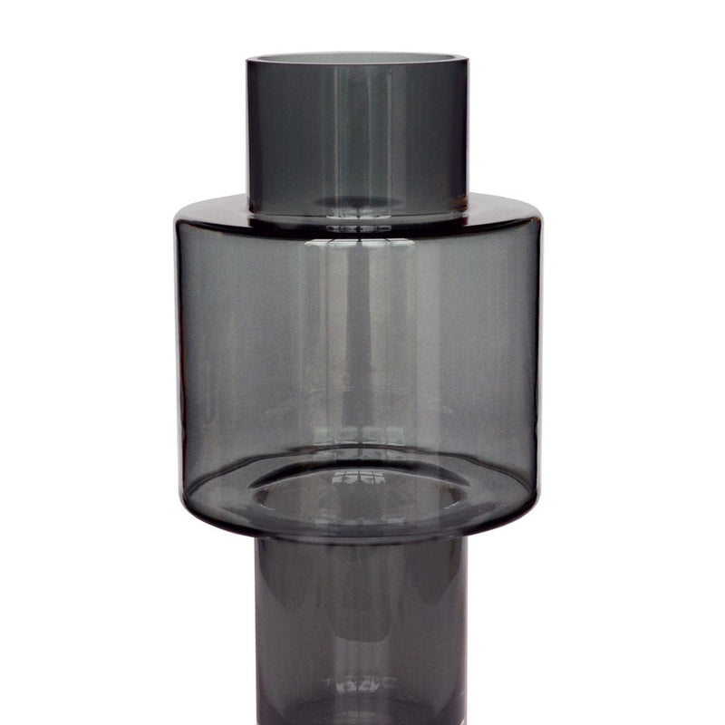 Vase Juba M - Glass, H40 cm, Grey
