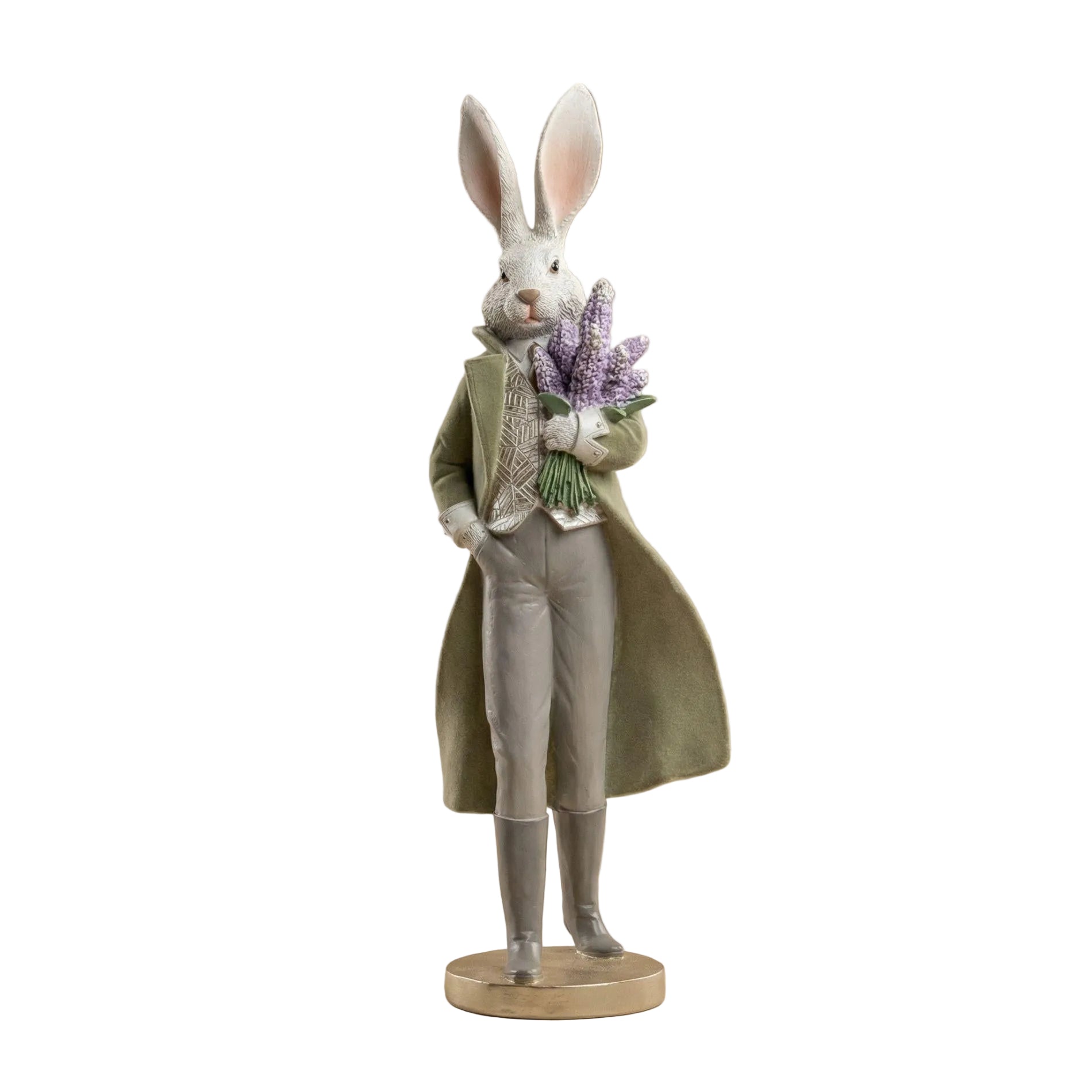 Osterhase Figur - Hasen Gentleman mit Blumen - ↑ 51 cm