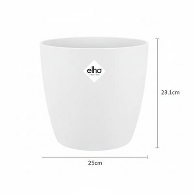 ELHO Brussels Round Plant Pot 25 cm White - Recycled Plastic