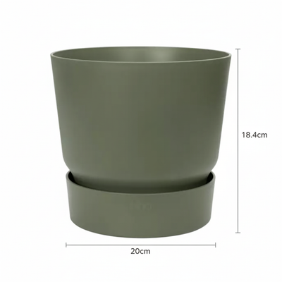 Elho Greenvile Rundblatt Blumentopf Grün, D20 cm