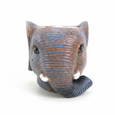 Elephant Planter D11/12x10cm Grey - Decorative & Charming