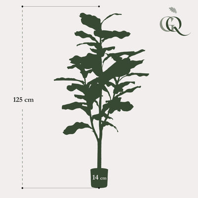 Kunstpflanze Ficus Lyrata (Tabakspflanze), 120 cm