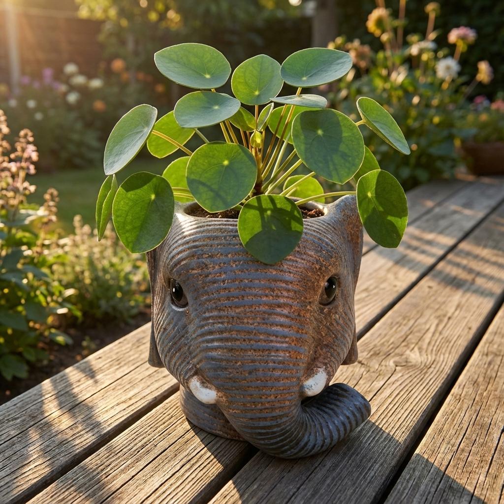 Planter Olifant D11/12x10cm - Grau - D11/12x10cm