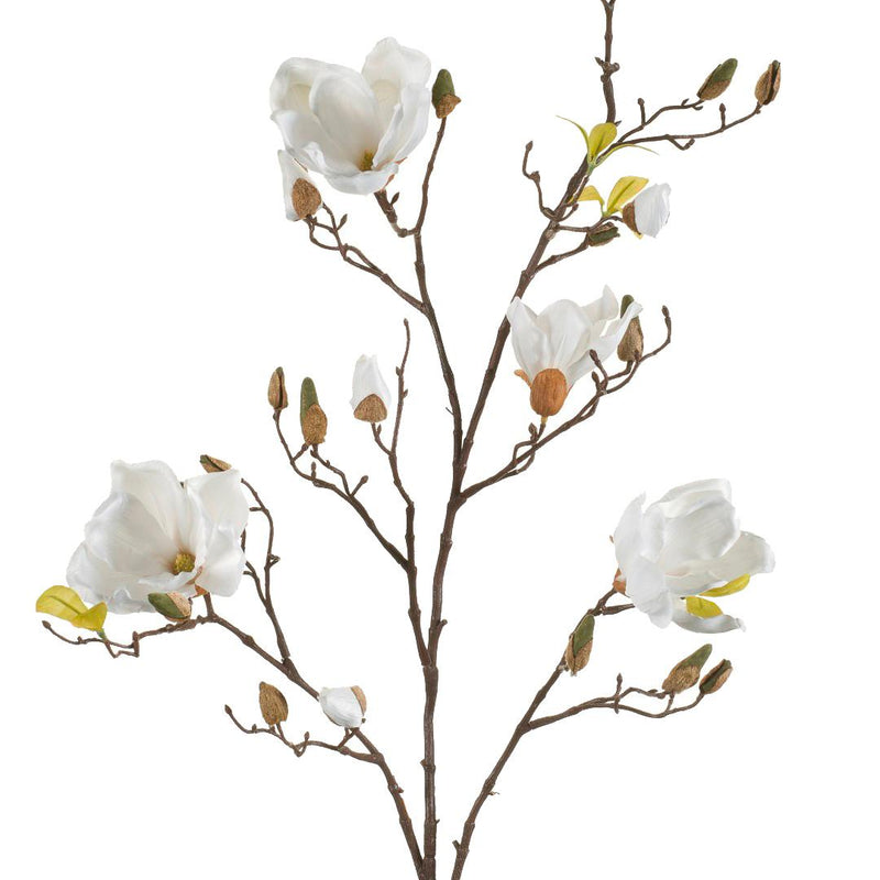 Kunstmagnolienzweige Creme, 105 cm, 4er Set für stilvolle Deko