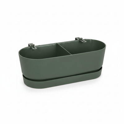 Elho Topf Greenville Easy Balkon D25cm - Blattgrün, Integrierter Wasserspeicher