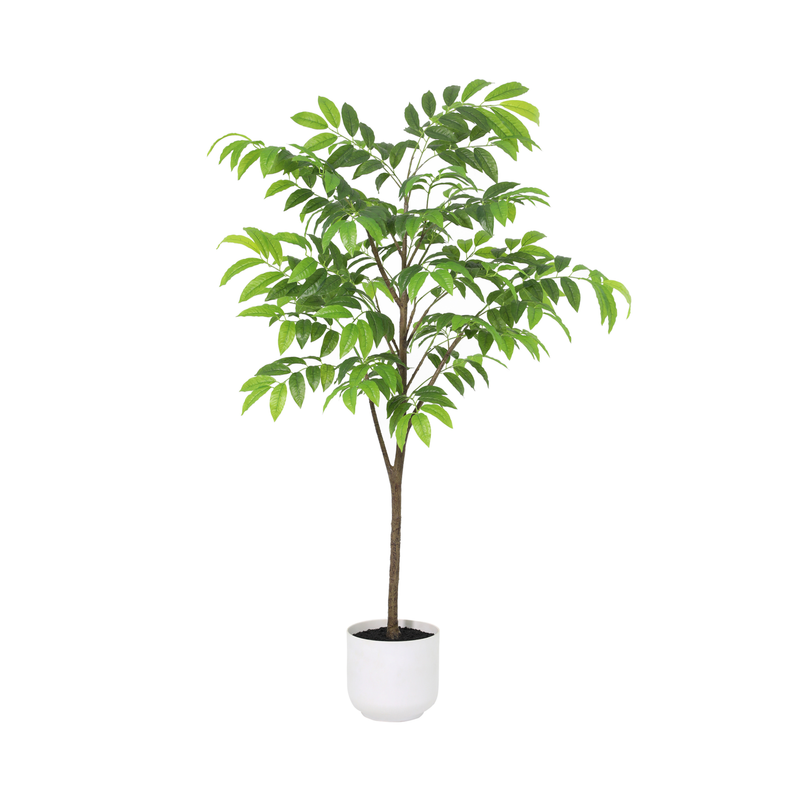 Artificial Tropical Plant with White Pot – Easy-Care Decorative Highlight