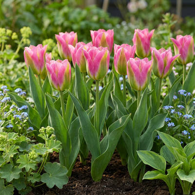 48x Tulipa Striped Crown Tulpenzwiebeln - Frühblüher, bunte Streifen
