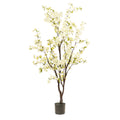 Kunstplant - Prunus - Kersenbloesem - Wit - 175cm