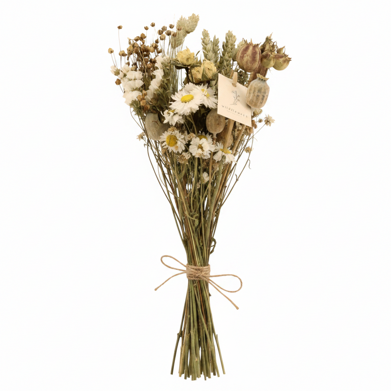 Trockenblumen Feldblumenstrauß Natürlich Ø15cm - H35cm