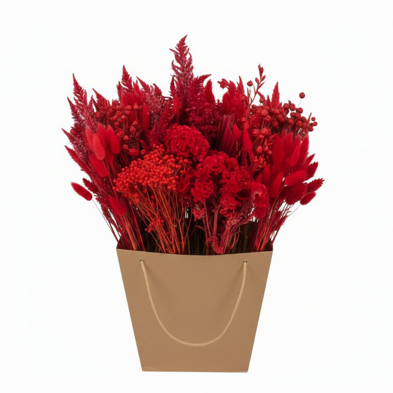 Getrocknete Blumen Mono-Mix Rot 50cm - Natur pur für Ihr Zuhause