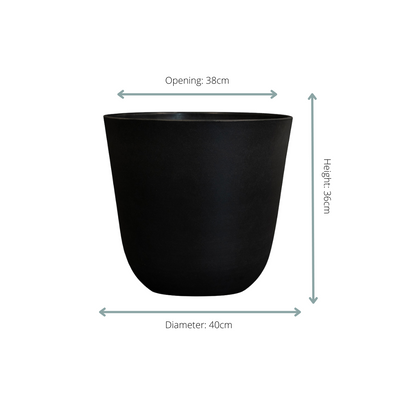 Topf Palermo schwarz D40 x H36 - Eleganter Pflanzentopf für Ihr Zuhause