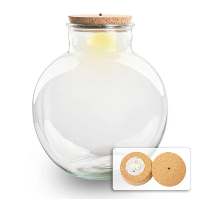 Terrarium Glasflasche mit LED-Korken - Bolder Bob Ø 30cm