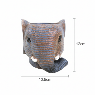 Elephant Planter D11/12x10cm Grey - Decorative & Charming