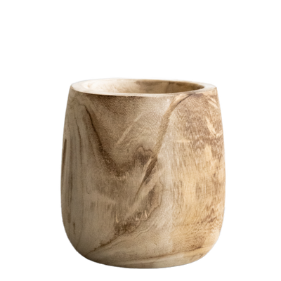 Pia Blumentopf M - Holz Hellbraun - H25 B23