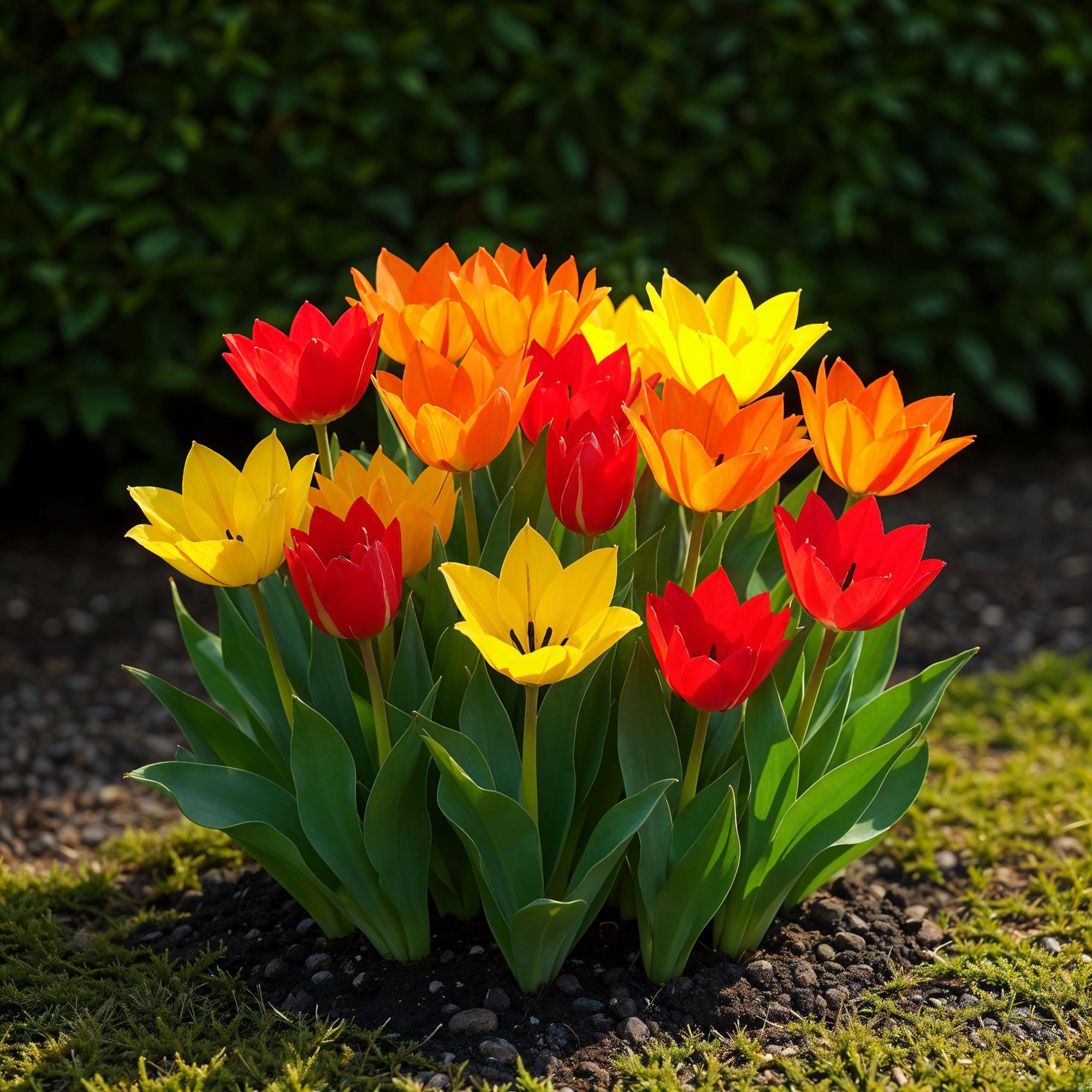 GreenboutiQ - Blumenzwiebeln - Tulp Praestans Mix - Bulbs Hardy Perennial - Verschiedene Farben - 25 Stück - Zwiebelgröße 8/9 - XXL Pack