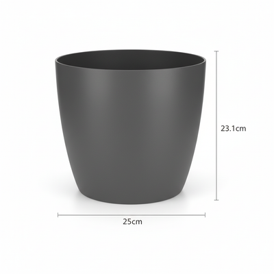 ELHO Brussels Round Plant Pot 25 cm Anthracite – Modern Style