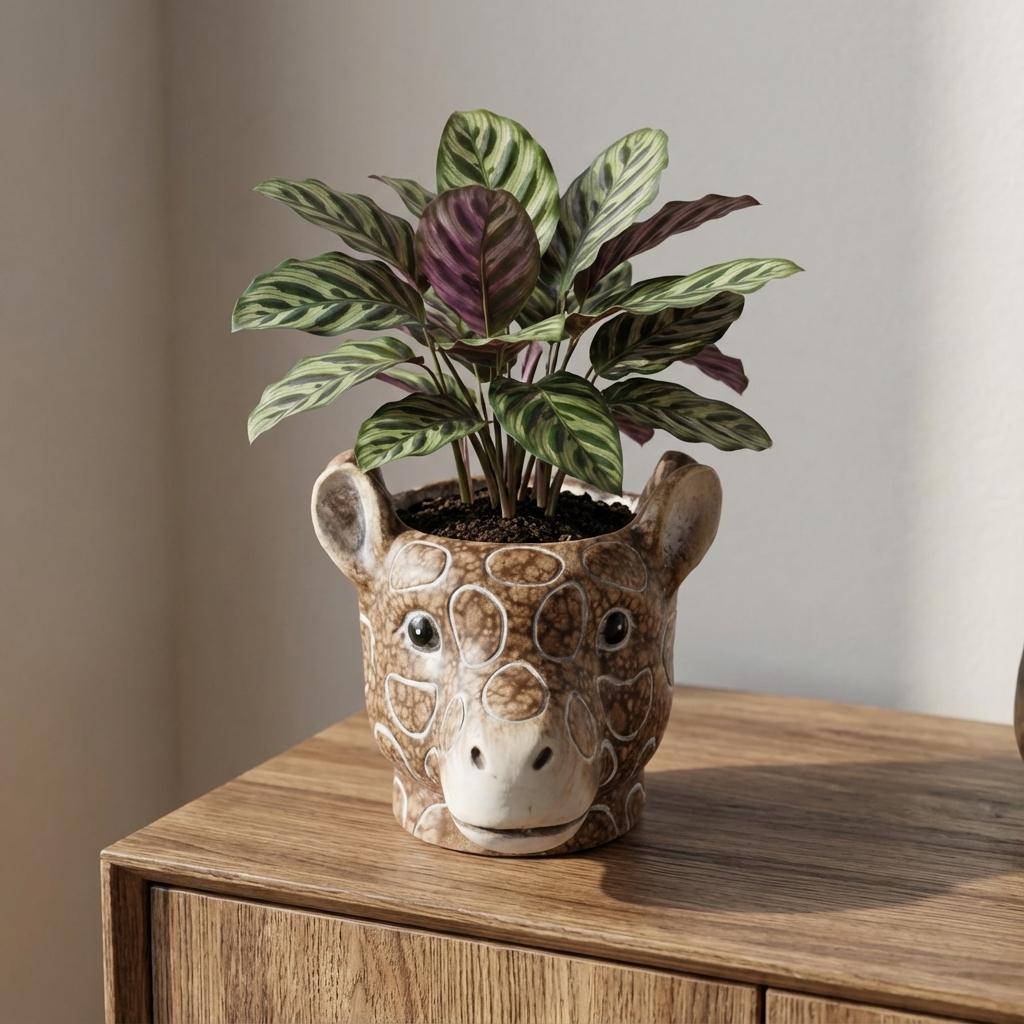 Planter Giraf D11/14x11cm - Braun - D11/14x11cm