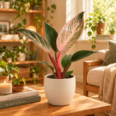 Philodendron Pink Bikini - Tropische Zimmerpflanze mit rosa-grünem Blattmuster