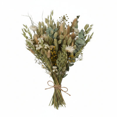 Klassisches Blumenbouquet: Getrocknete Blumen, 60cm, Rosa, Gelb, Weiß
