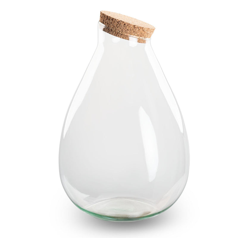 Terrarium-Flasche Drop XL Korken Ø 24 cm ↑ 37 cm, 12L, recyceltes Glas