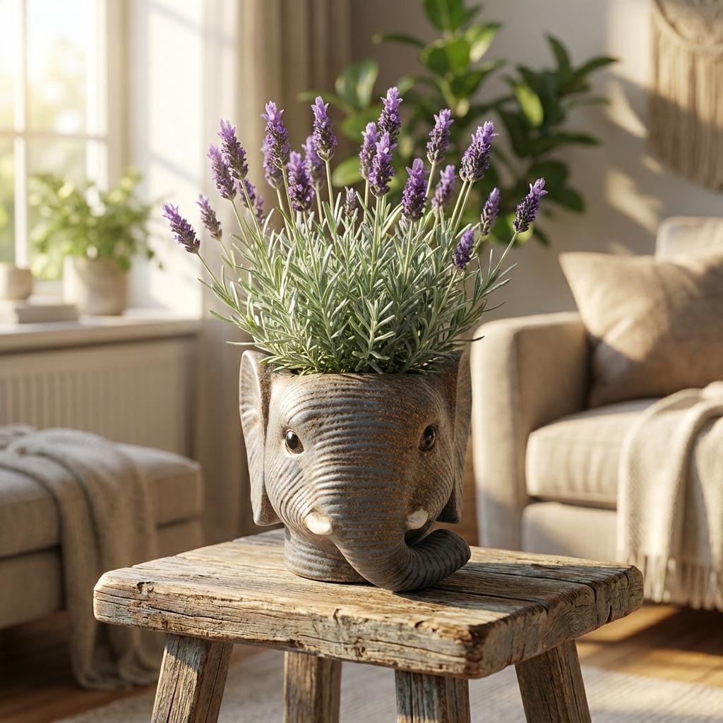 Planter Olifant D11/12x10cm - Grau - D11/12x10cm