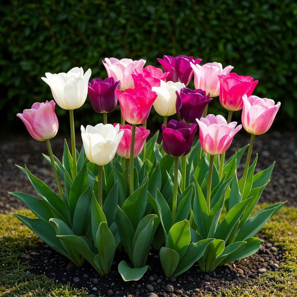 GreenboutiQ - Blumenzwiebeln - Tulp Pastel mix - Bulbs Hardy Perennial - Verschiedene Farben - 12 Stück - Zwiebelgröße 11/12 - XXL Pack