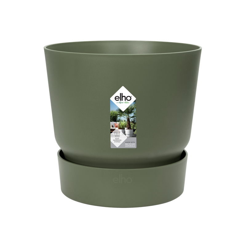 Elho Greenville Rund Blumentopf Grün D39 x H37 – Stilvoll & Vielseitig