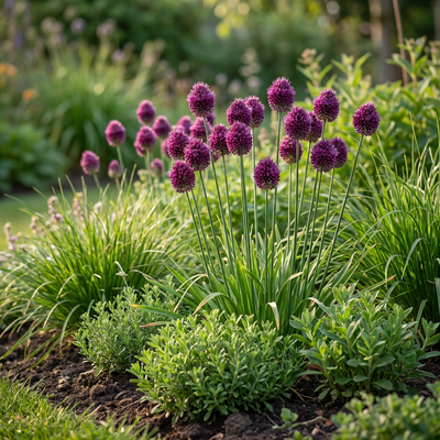 100x Kugellauch (Allium Sphaerocephalon) - Lila Blüten, Sommerblüher, Zwiebelgröße 5/6
