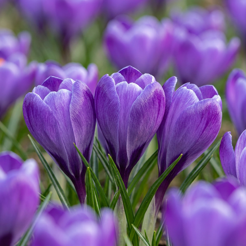 30x Blaue Krokusse - Verwilderungszwiebeln (Größe 7/8) - Frühblüher